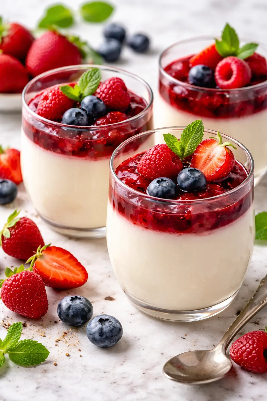 Panna Cotta – klassisches italienisches Dessert mit Beeren