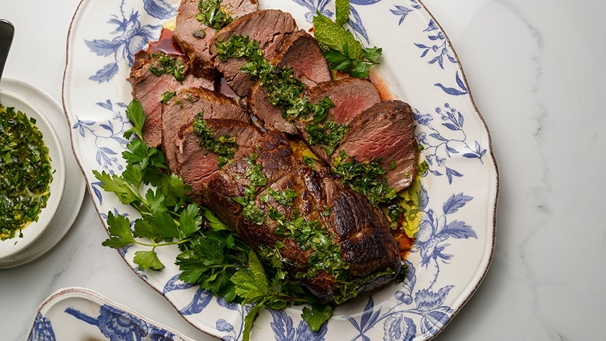 Beef Tenderloin with Honey Garlic Lemon & Herb Sauce