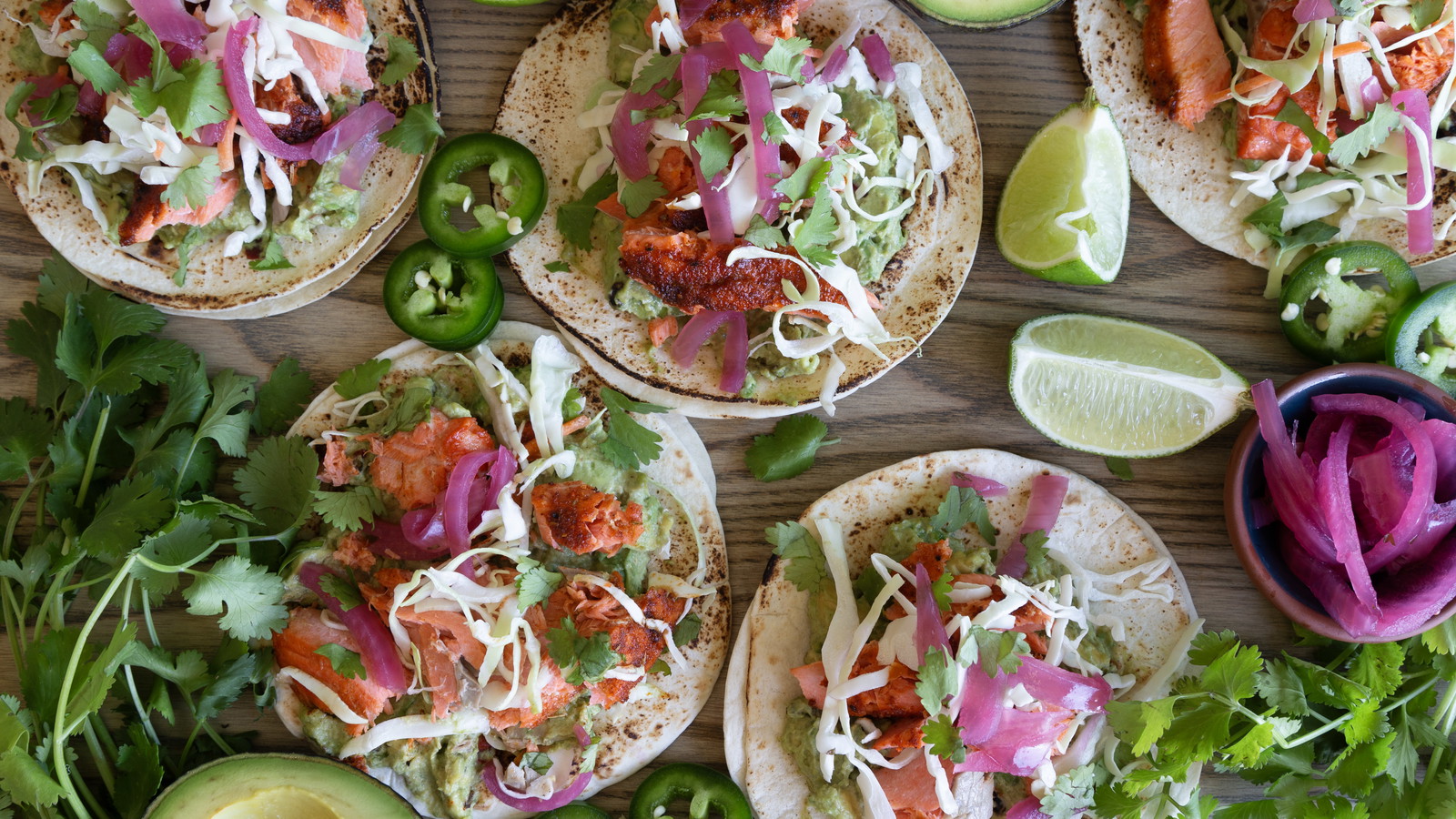Carne Asada Salmon Tacos