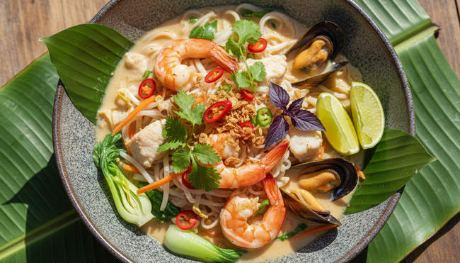 Lemongrass Coconut Seafood Noodle Bowl