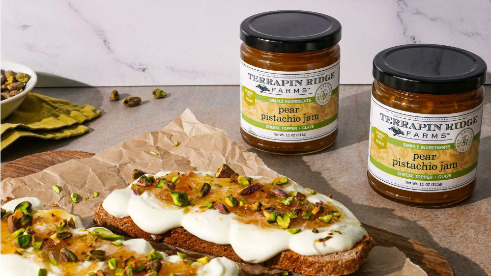 Image of Whipped Ricotta Toast with Pear Pistachio Jam