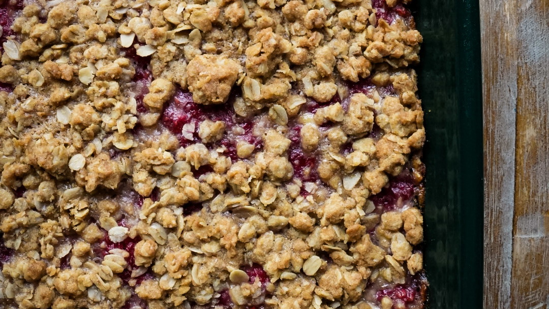 Barres bananes et framboises croustillantes