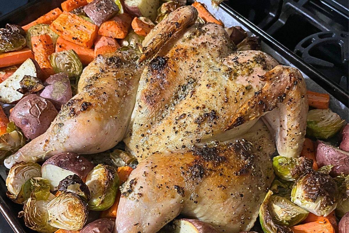 Spatchcock Whole Roasted Chicken