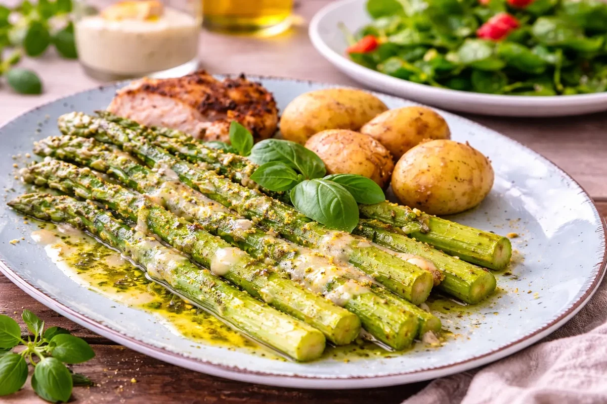 Spargel mit Crème-Fraîche-Beurre-Blanc & Spargelöl