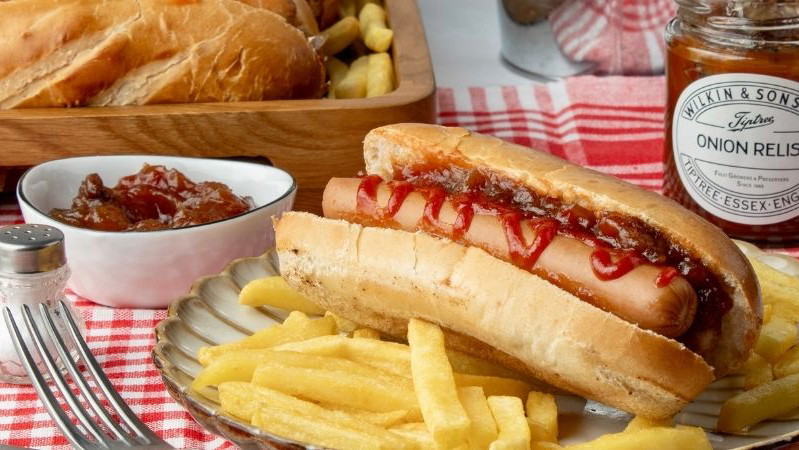 Hot Dogs with Onion Relish