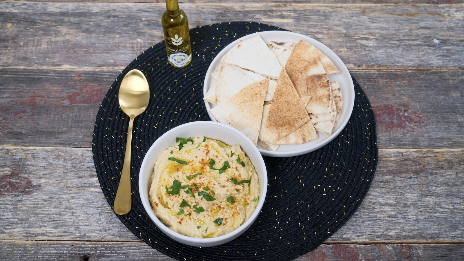 Image of Classic Hummus with Milanese Gremolata Olive Oil