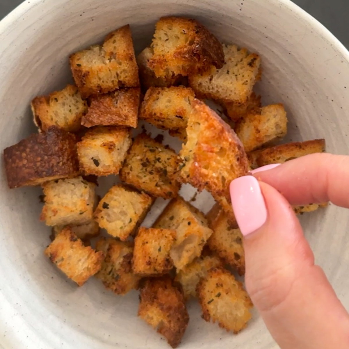 Homemade Croutons Using Sourdough Bread