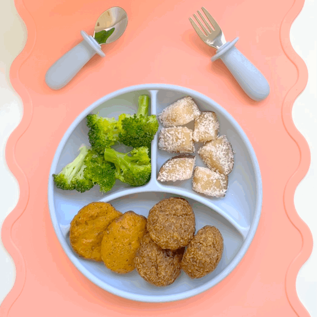 Image of Banana & Date Cookies and Salmon Lentil Patties - Build a Plate Edition