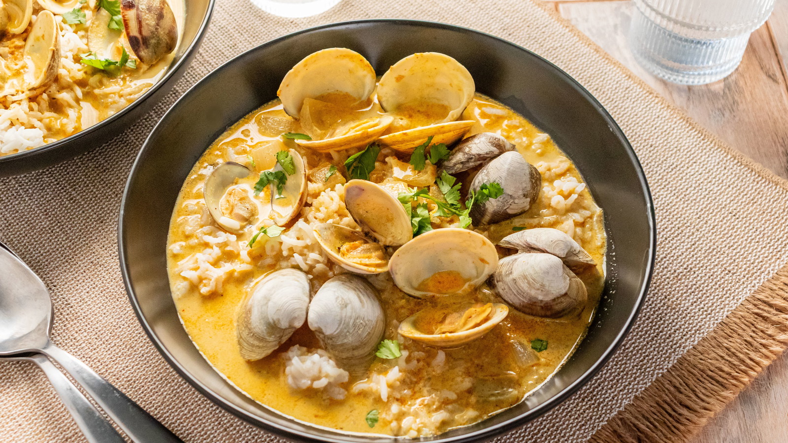 Image of Clams Simmered in Coconut Curry Broth