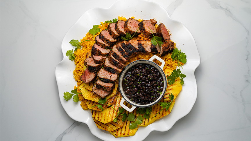 Blackened Pork Tenderloin with Grilled Pineapple