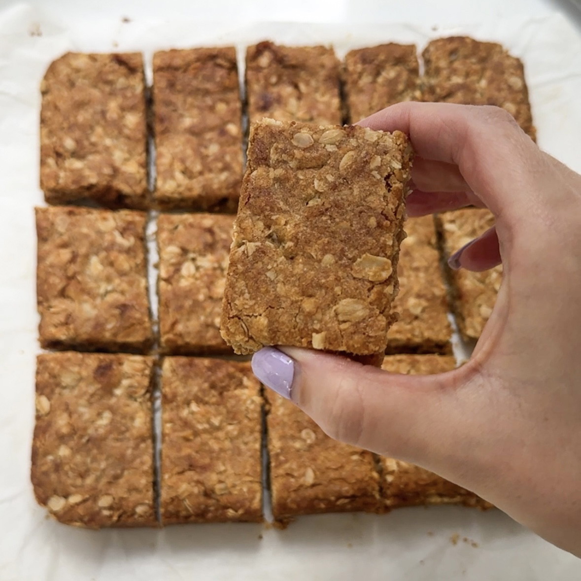 Golden ANZAC Biscuit Slice Recipe