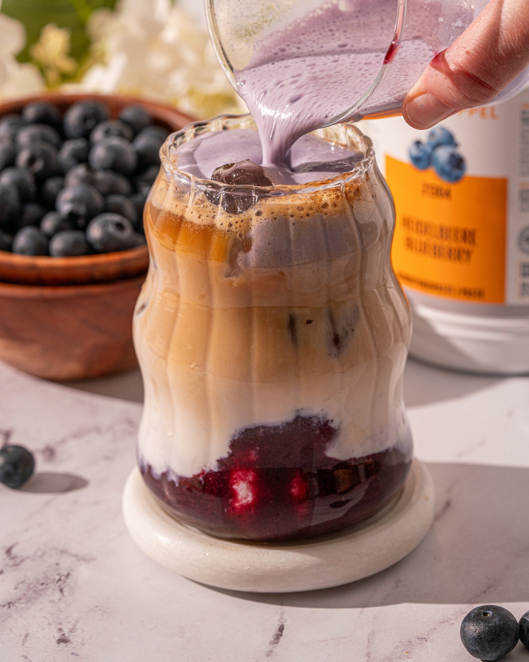 Cafe-Style Blueberry Latte