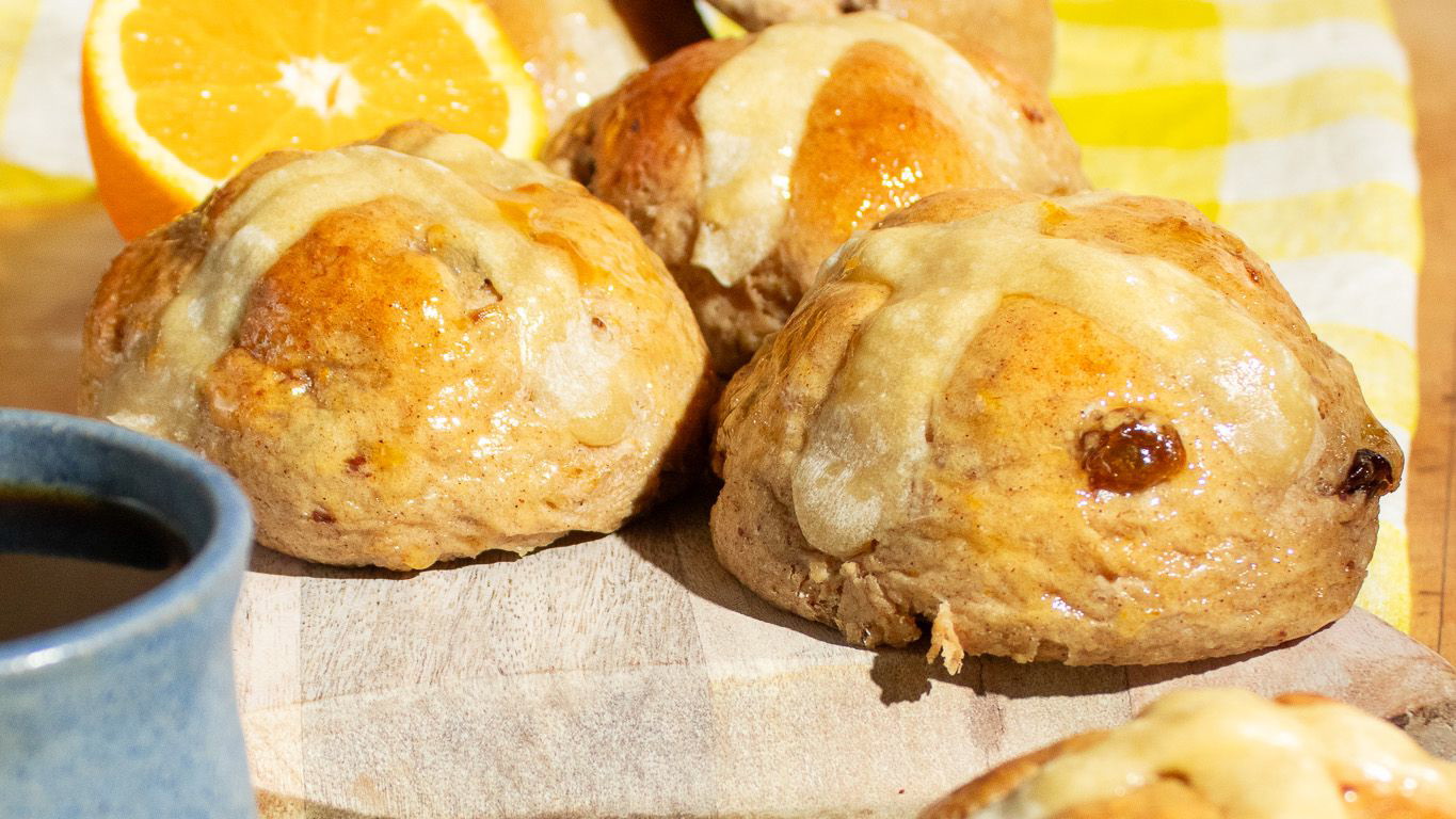 Image of Sprouted Oat Hot Cross Buns