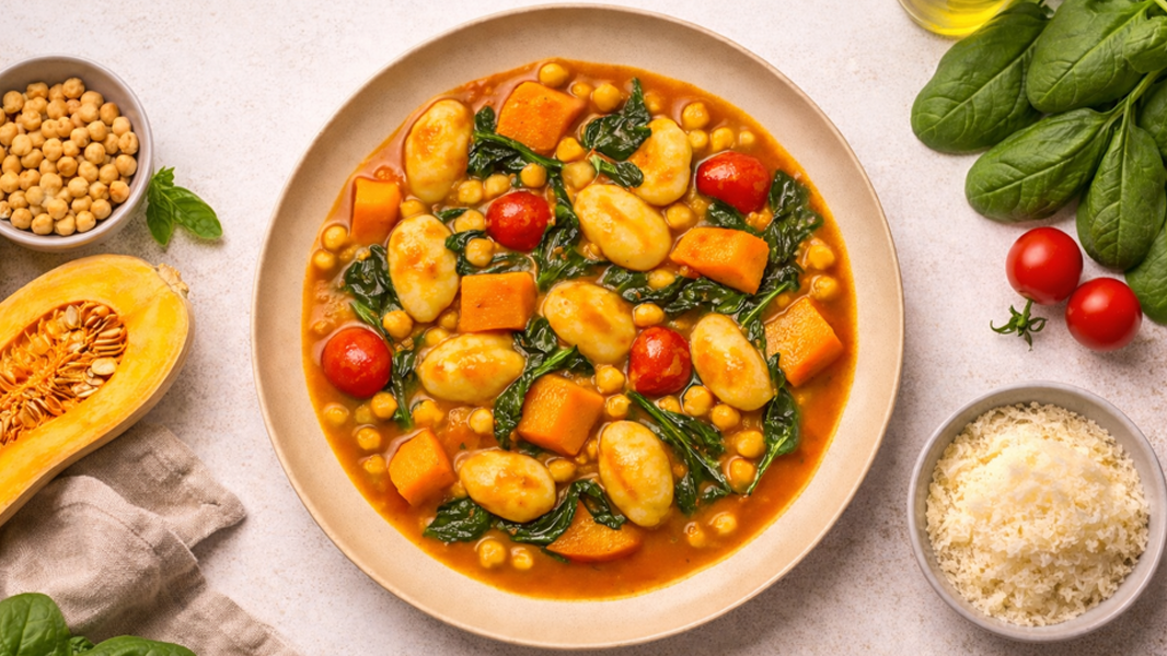 Image of Kürbis-Kichererbsen-Gnocchi – veganes Wohlfühlgericht