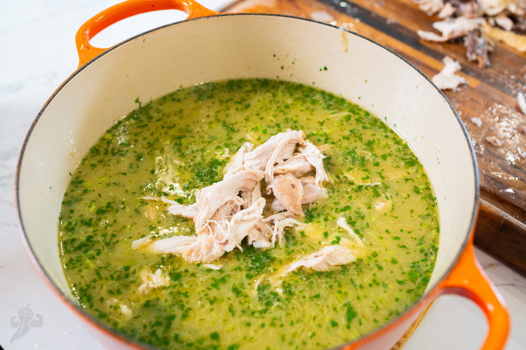 Image of Pour the blended mixture back into the pot and stir...