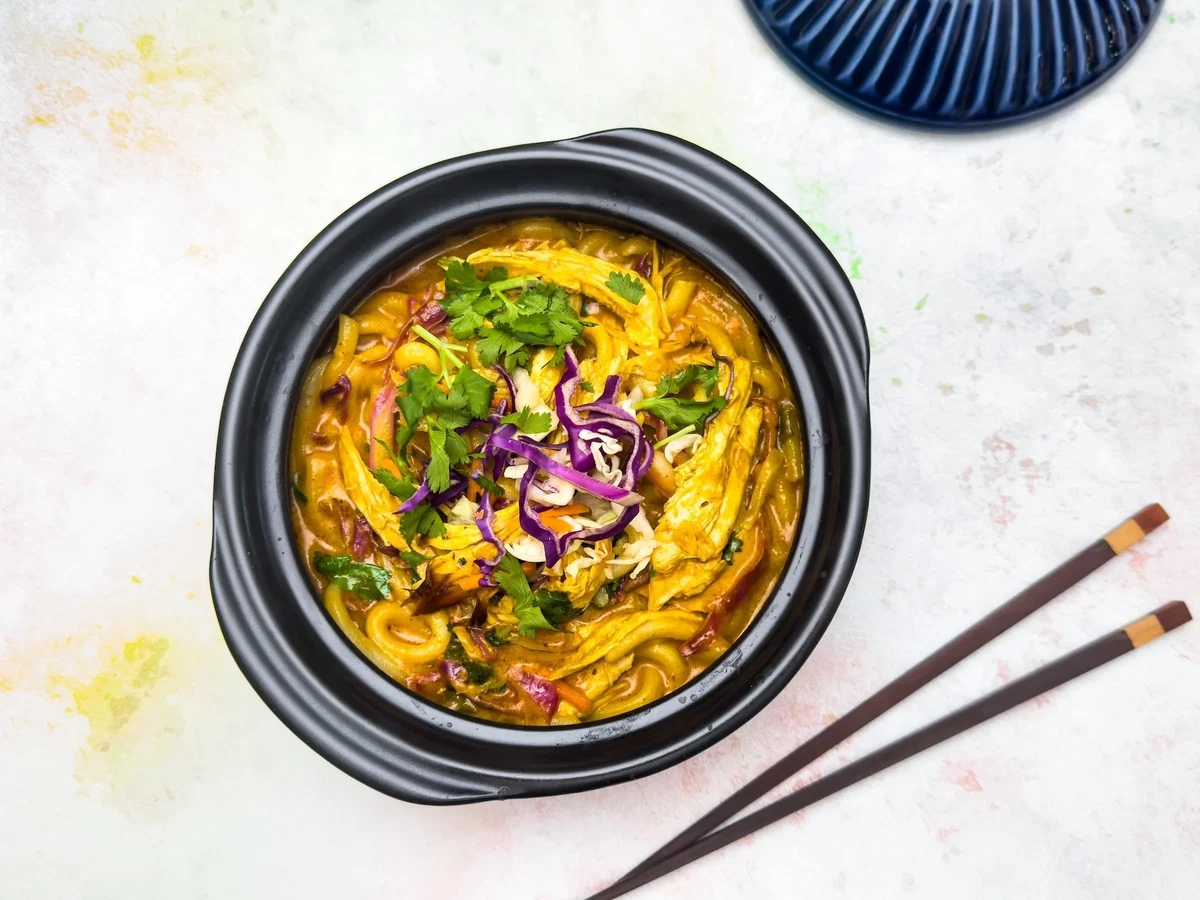 Leftover Turkey Noodles with Thai Coconut Curry Sauce