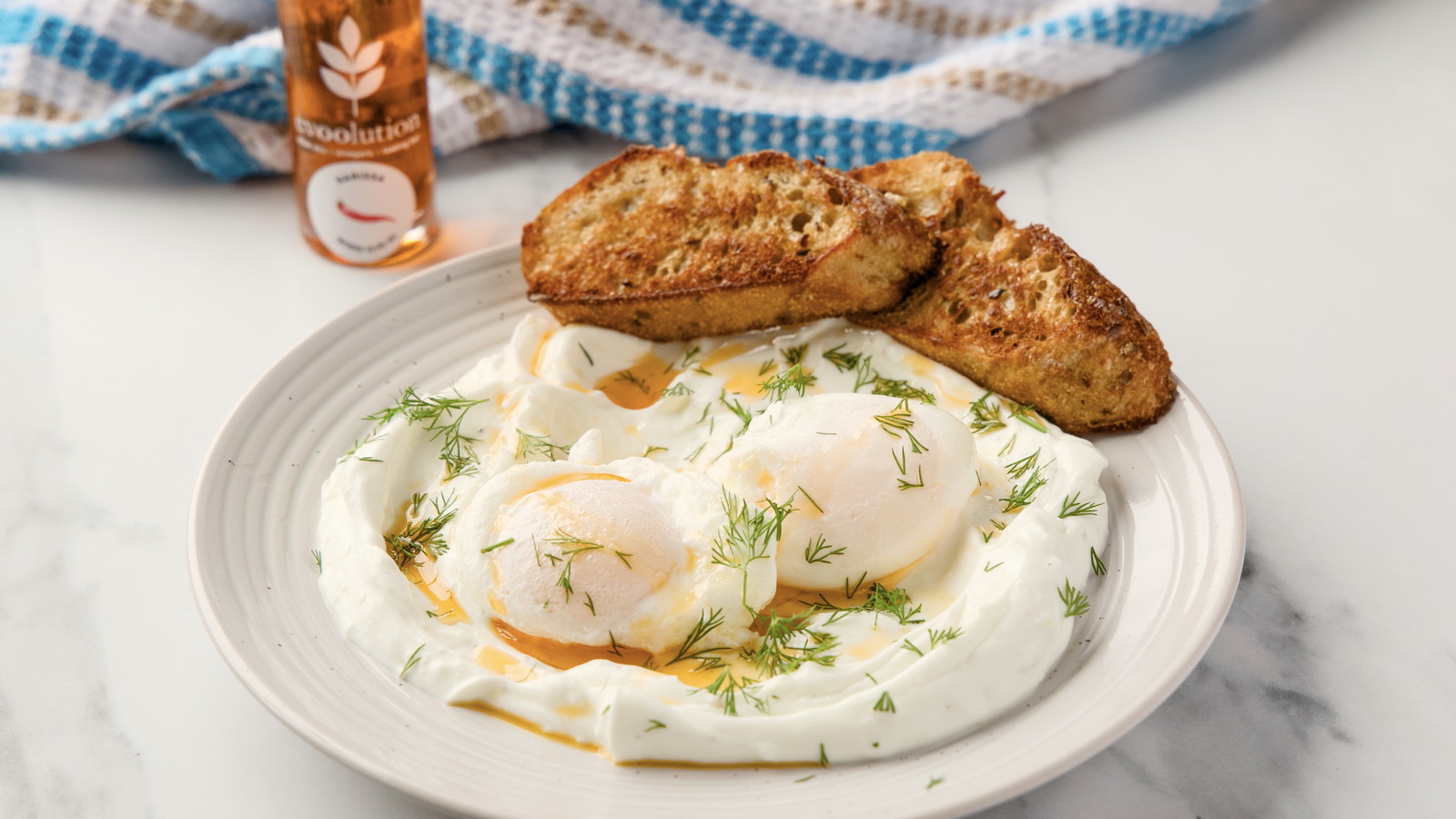 Image of Turkish Eggs with Harissa Olive Oil