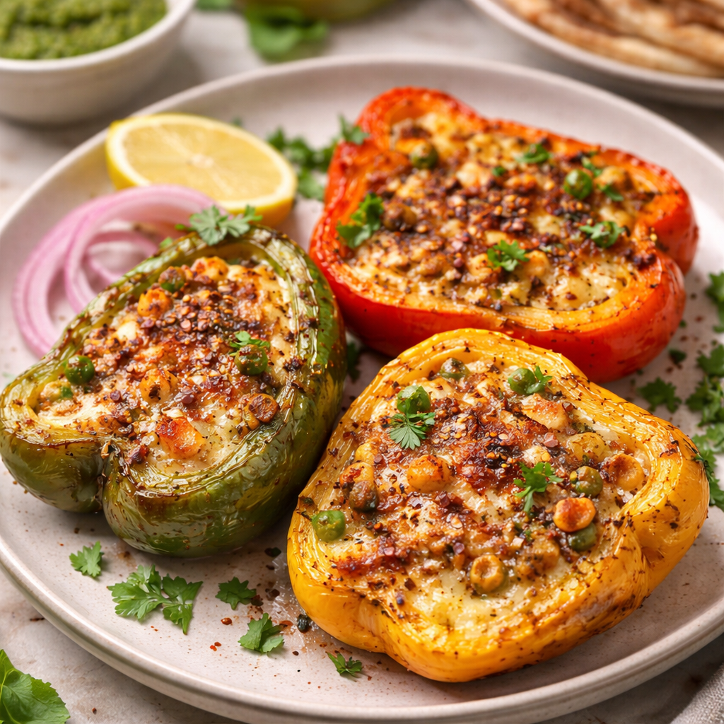 Cheese n Corn Stuffed Capsicum