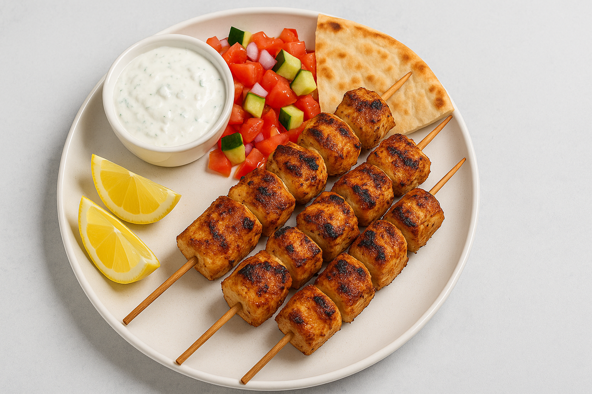Greek Chicken Kebabs with Lemon-Yogurt Marinade