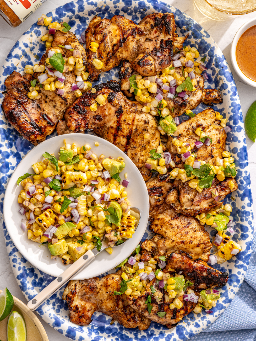 Chili Lime Marinated Chicken with Corn & Avocado Salad