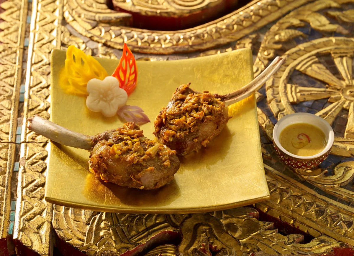 Turmeric Crusted Rib Chop with Thai Yellow Curry Sauce