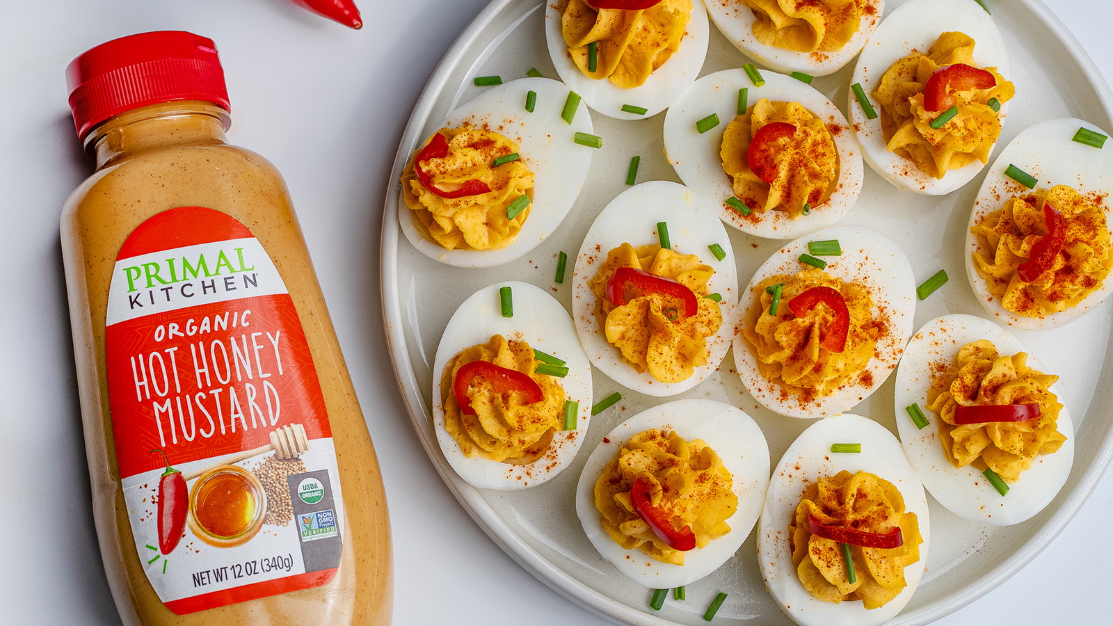 Image of Hot Honey Mustard Deviled Eggs