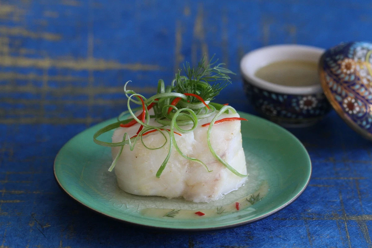 Steamed Cod with Thai Green Curry Sauce