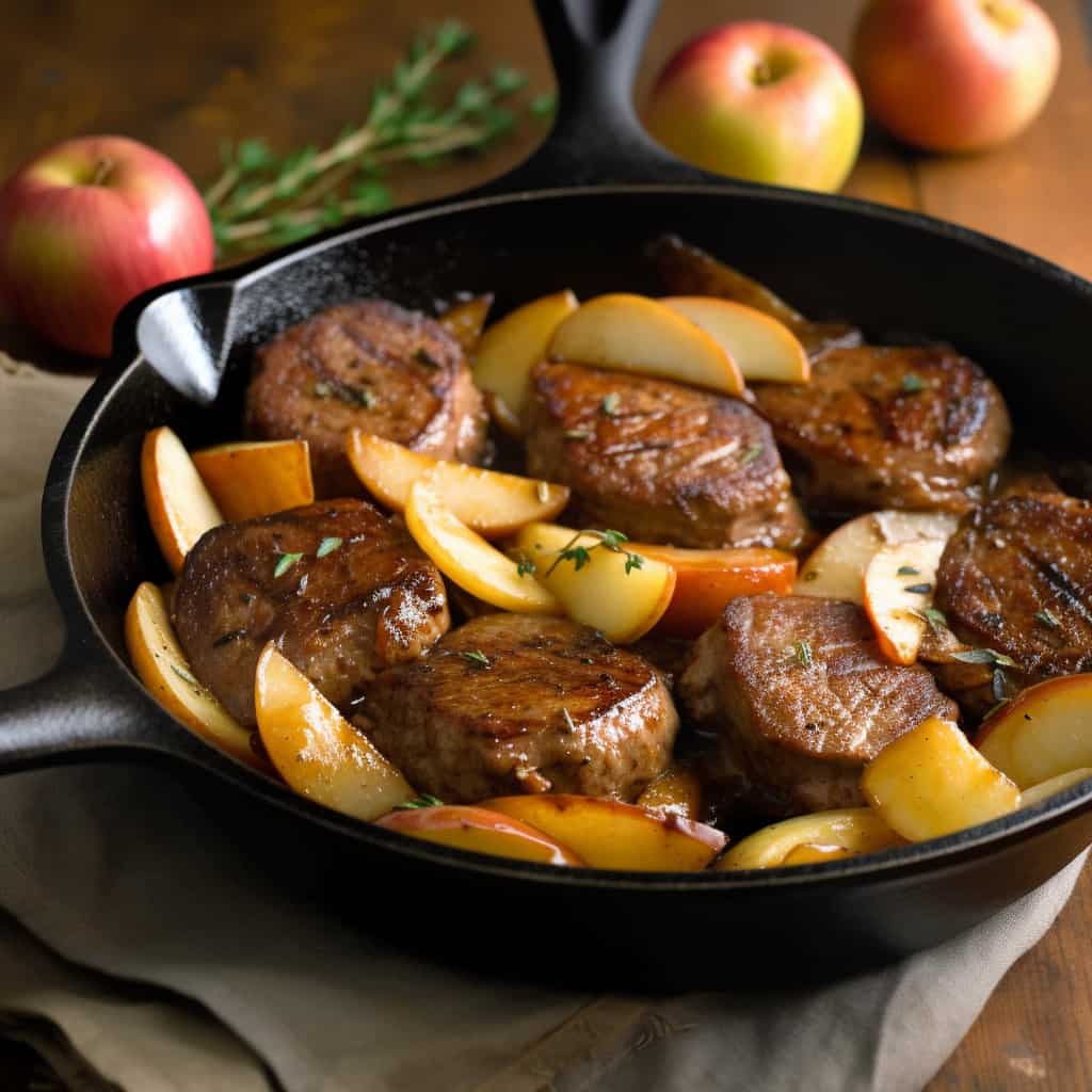 Braised Pork Medallions with Apples
