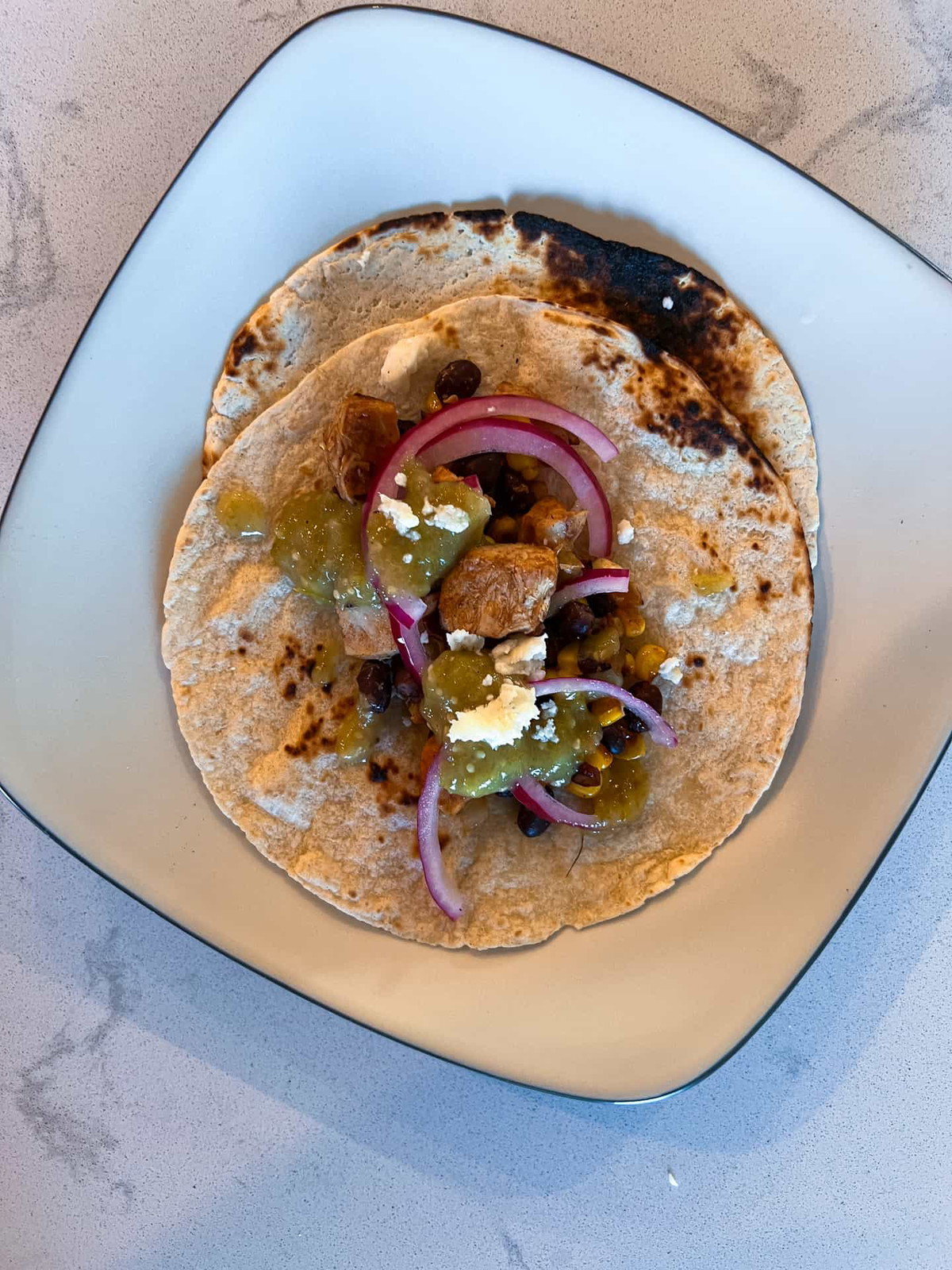 Chicken Tacos with Hatch Chile Salsa Verde