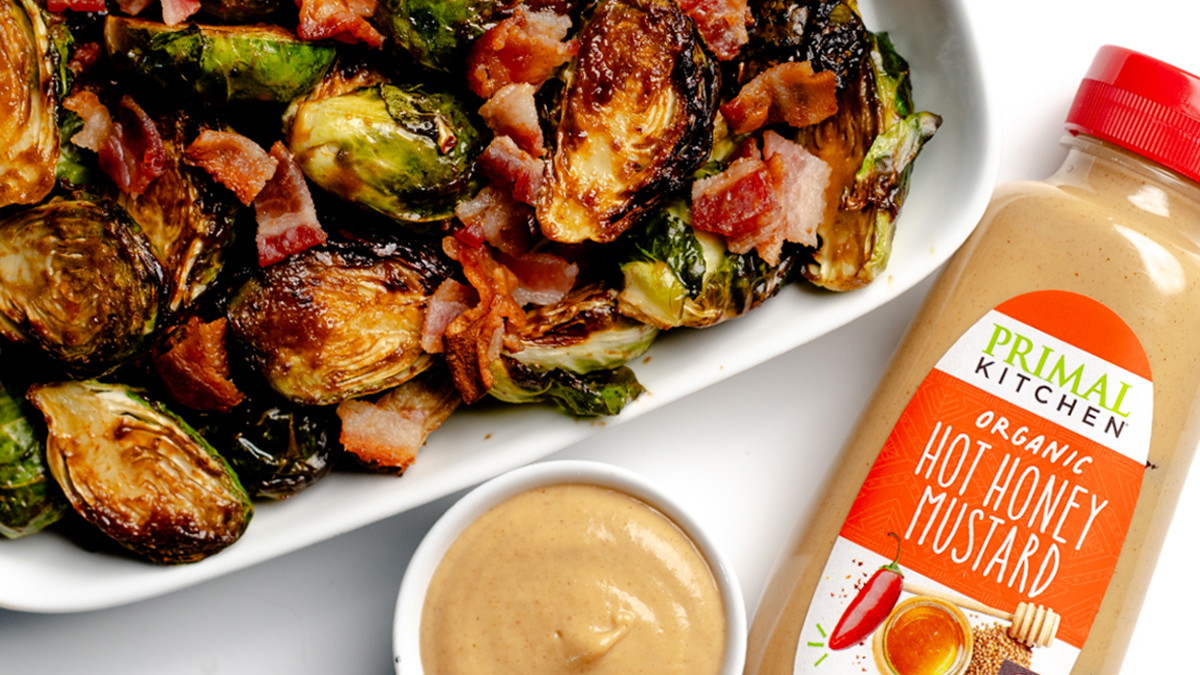 Image of Hot Honey Mustard Glazed Brussels Sprouts