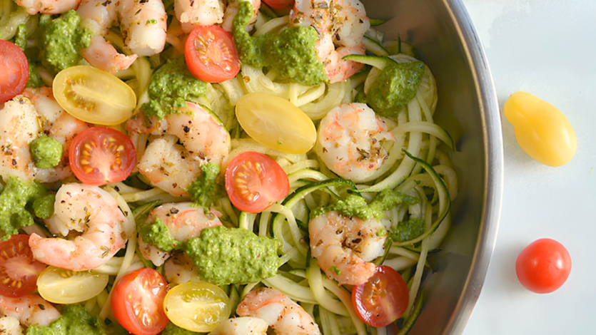 Image of Shrimp Pesto Zucchini Noodles