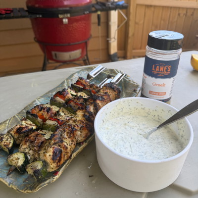 Image of Greek Chicken Kabobs & Homemade Tzatziki