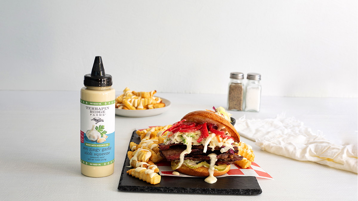 Image of Brisket Sandwich with Zingy Garlic Aioli Coleslaw