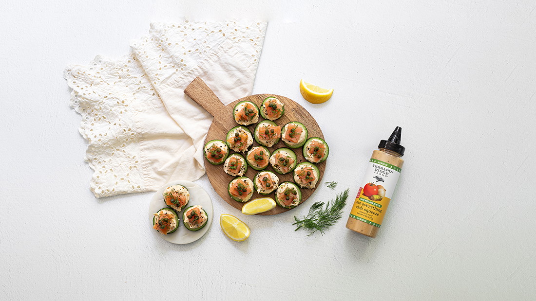 Image of Everything Cucumber Rounds with Smoked Salmon