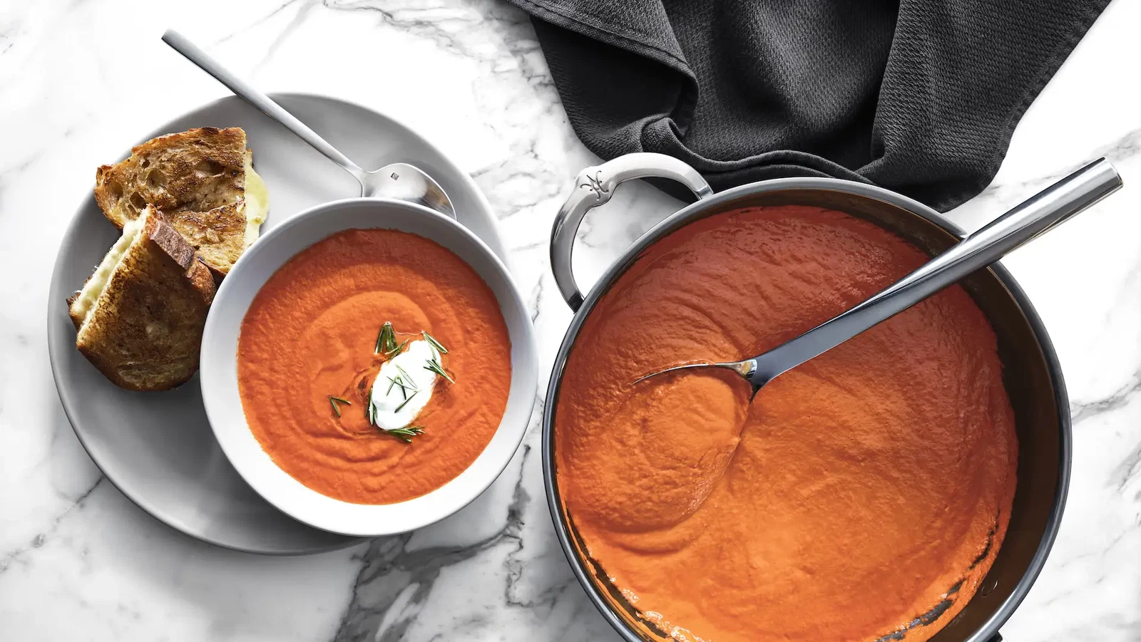 Image of Grilled Cheese and Creamy Tomato Soup