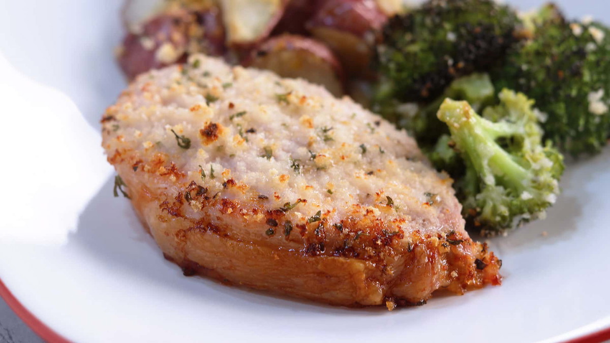 Sheet Pan Garlic Parmesan Pork Chop Recipe