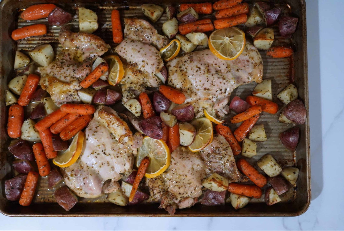 Sheet Pan Lemon Chicken Thighs