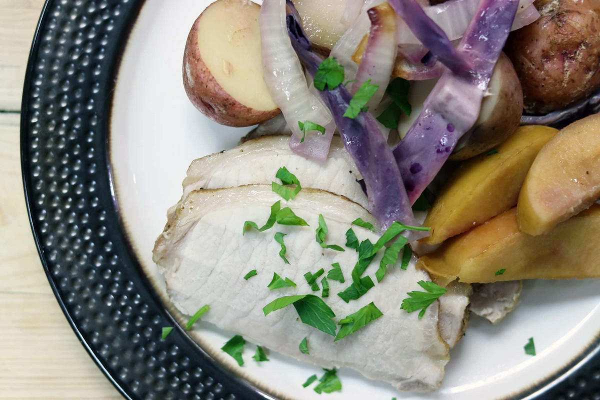 Slow Cooker Apple & Onion Pork Loin
