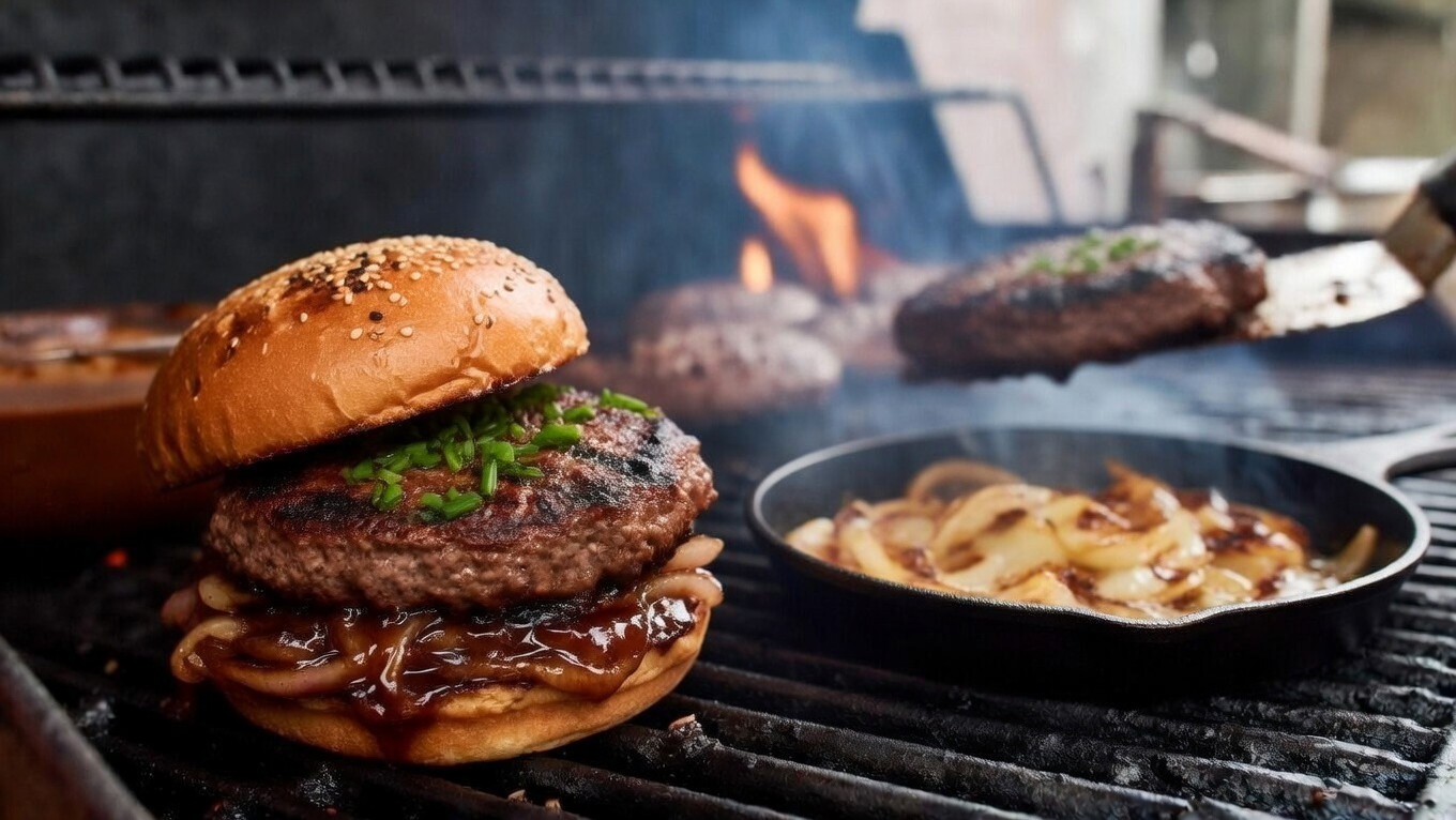 Image of Mont Royal Steakhouse Burgers with Espresso BBQ Onions