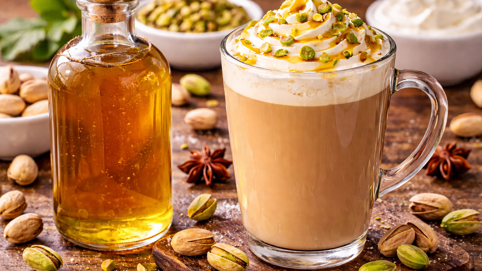Pistachio Latte & Syrup Combo – Homemade “Starbucks‑Style” Pistachio Syrup + Latte