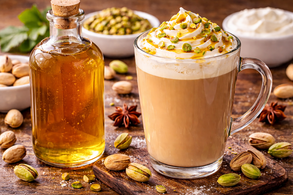 Pistachio Latte & Syrup Combo – Homemade “Starbucks‑Style” Pistachio Syrup + Latte