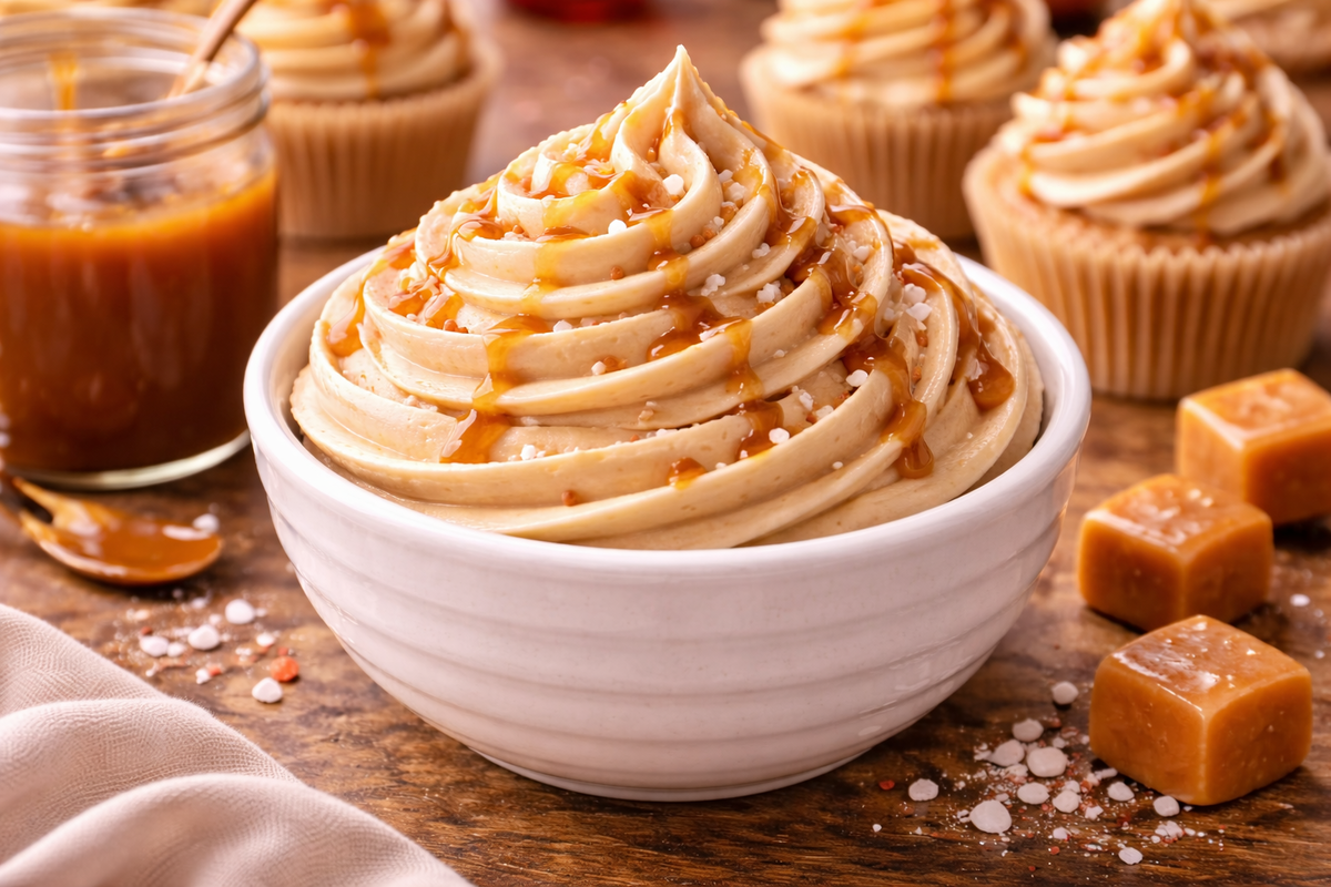 Easy Salted Caramel Frosting for Cakes & Cupcakes