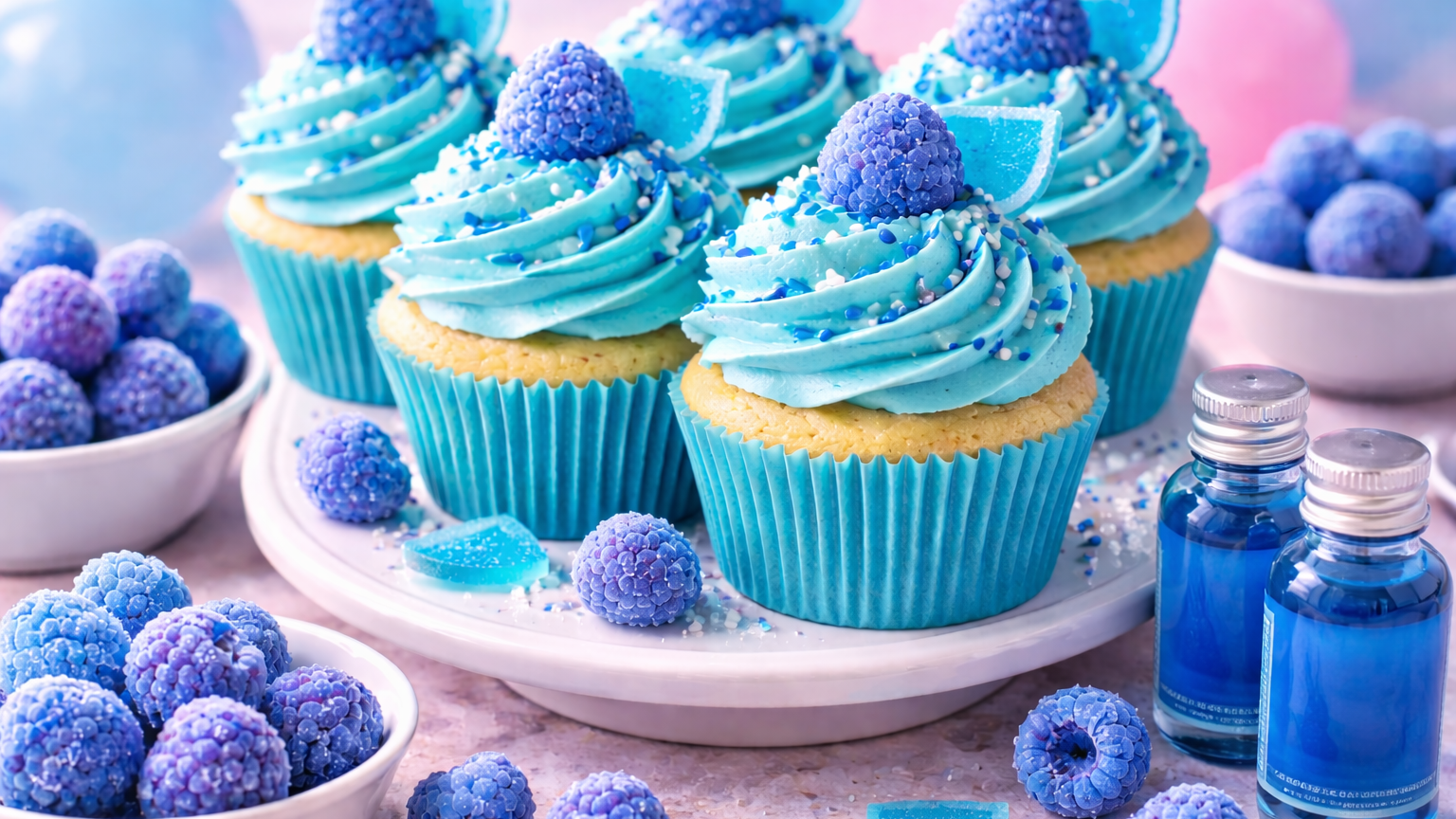 Blue Raspberry Cupcakes with Oil Soluble Blue Raspberry Flavoring