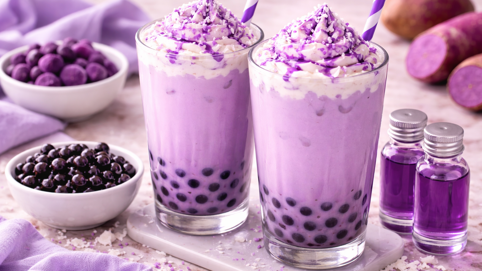 How to Make Ube Milk Tea with Purple Ube Extract