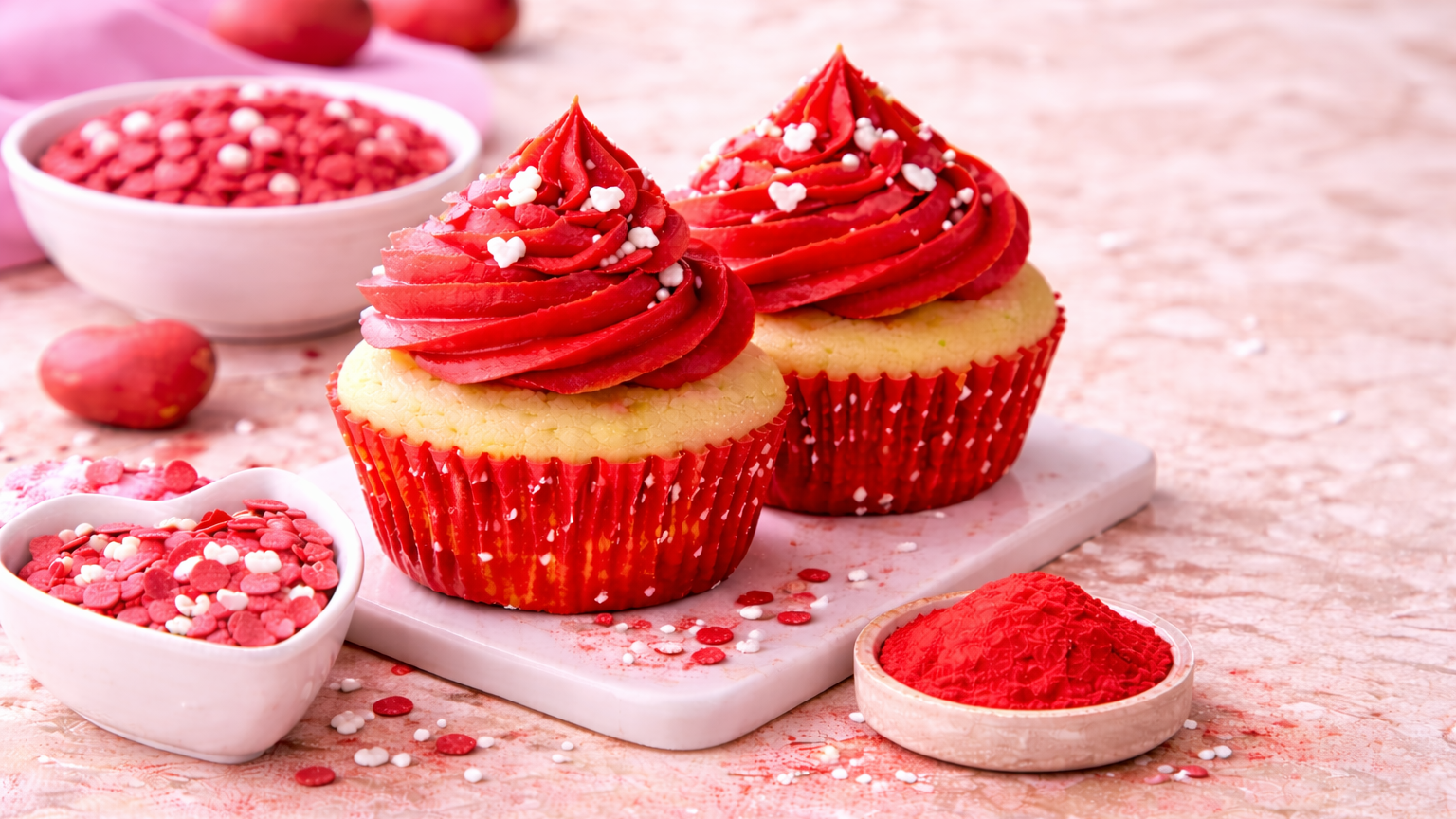 Valentine’s Day Cupcakes with Natural Red Food Coloring