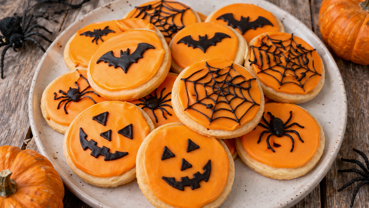 Halloween Cookies with Natural Orange Food Coloring