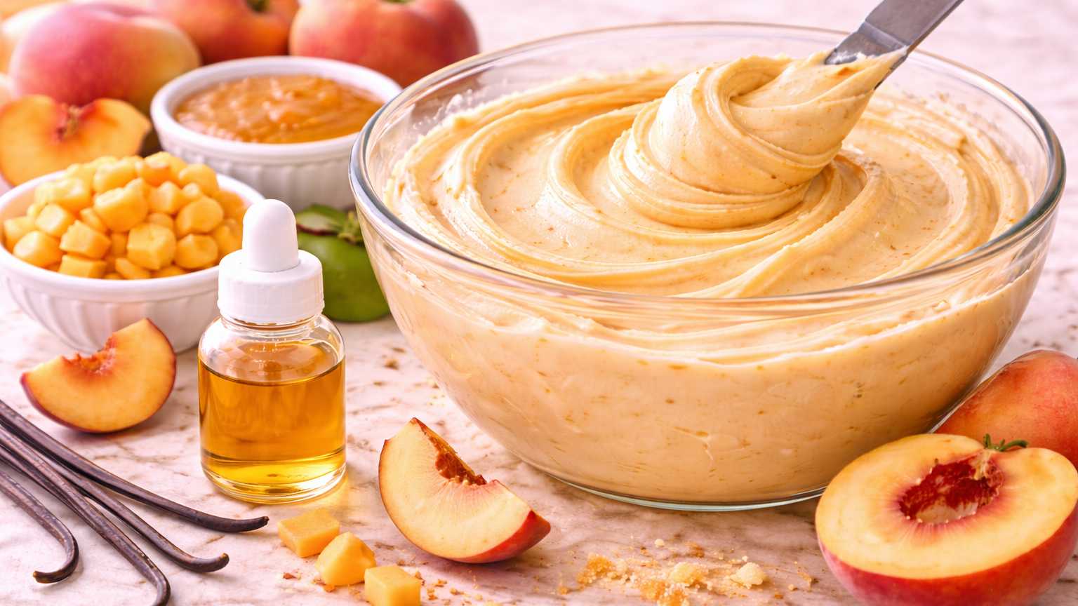 Peach Buttercream Frosting with Oil Soluble Flavor