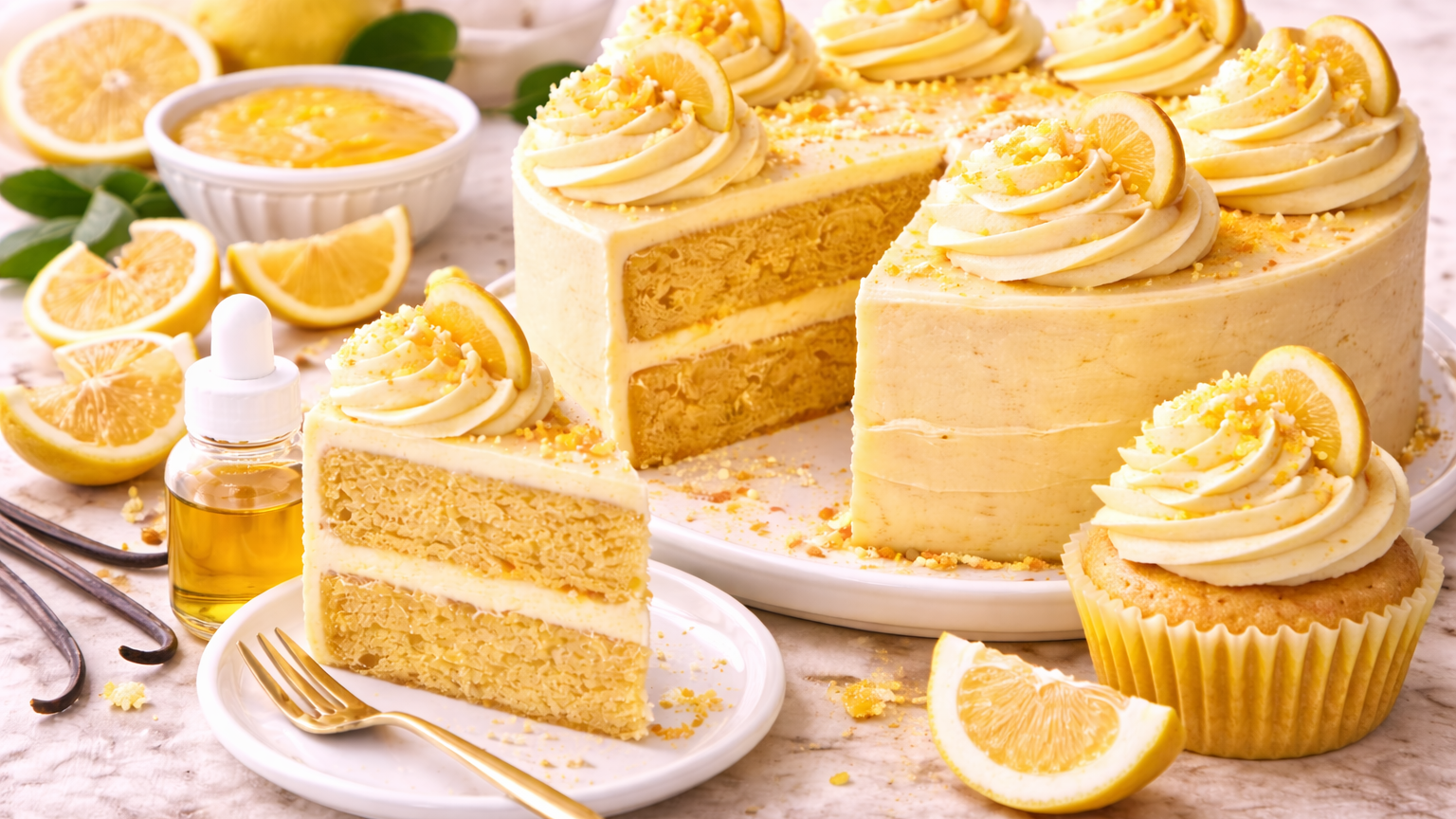 Bright Lemon Cake Recipes with Oil Soluble Flavoring
