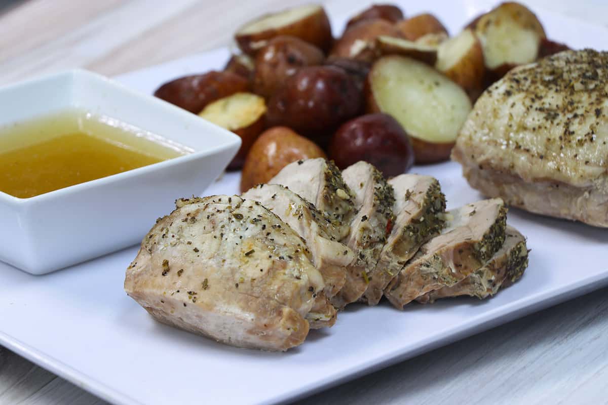 Slow Cooker Italian Pork Roast with White Wine Sauce
