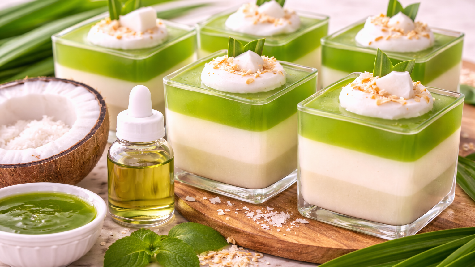 Easy Pandan Coconut Jelly (Vegan & Dairy-Free)